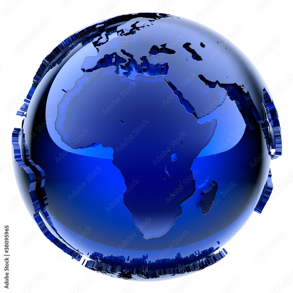 Fototapeta premium Blue glass globe