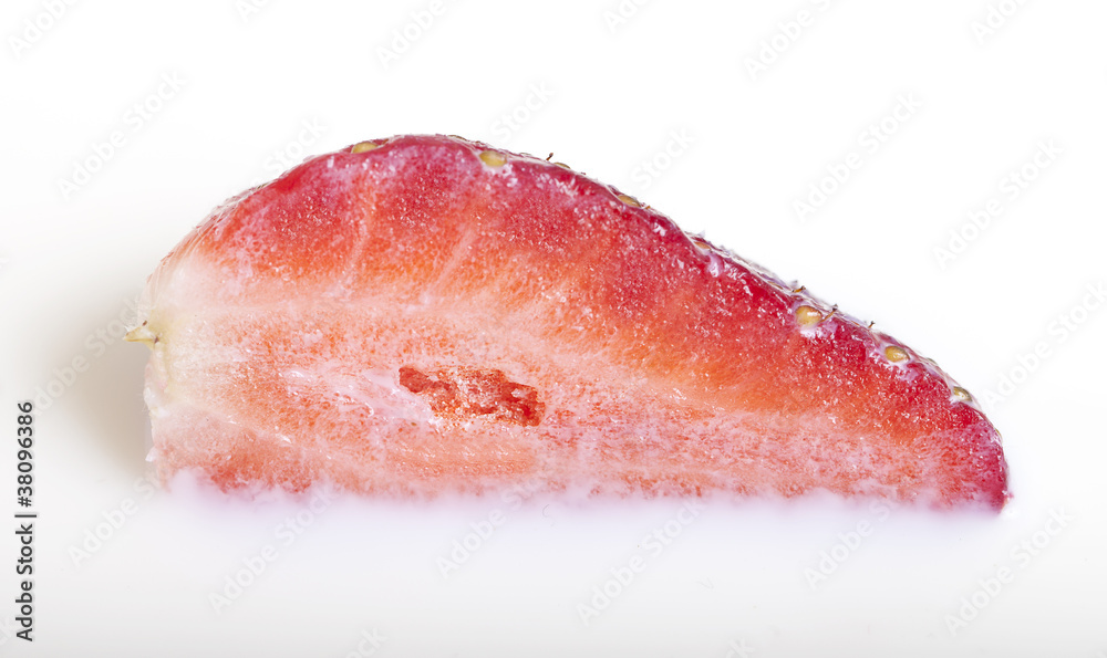 Milk and strawberry. Milk and strawberry.