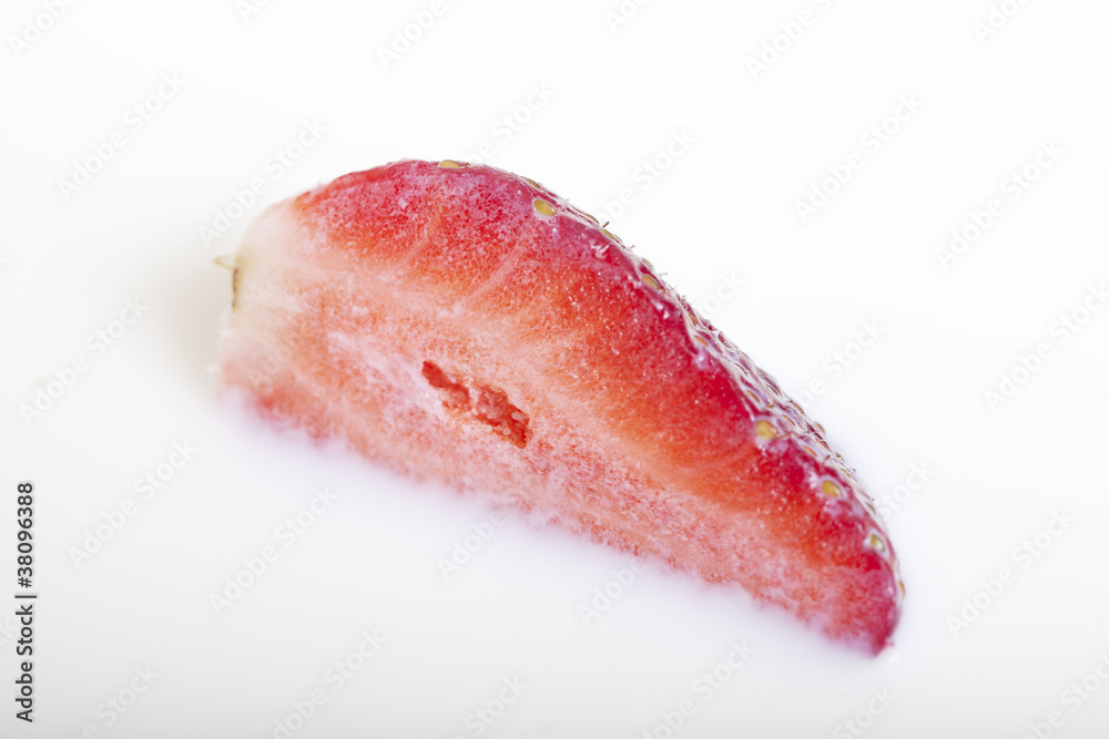 Milk and strawberry. Milk and strawberry.