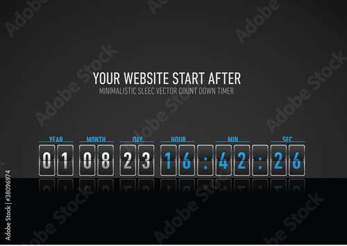 minimalistic and hight detailed sleec vector count down timer