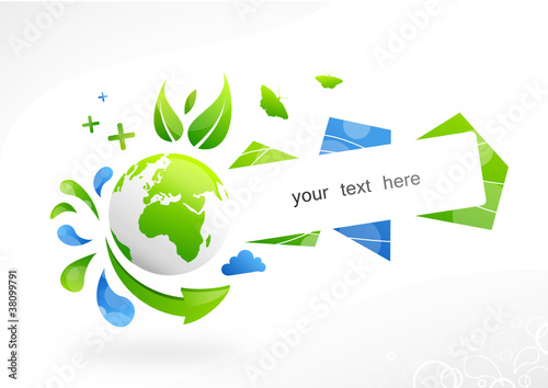 Earth background, ecology illustration with copy space