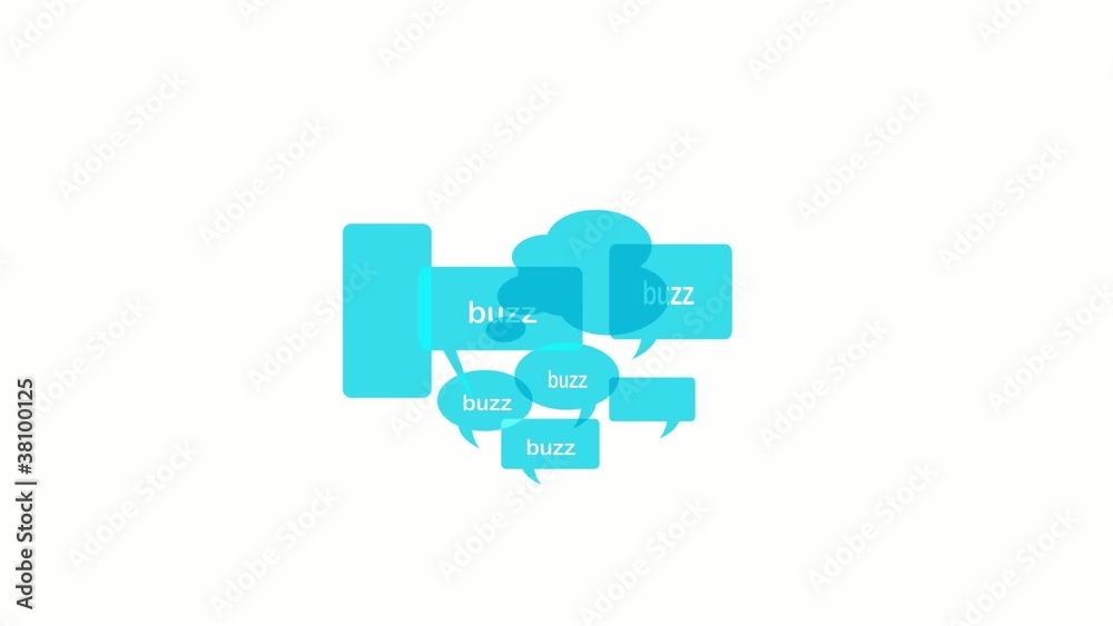 Buzz text comments post  tweet animation video