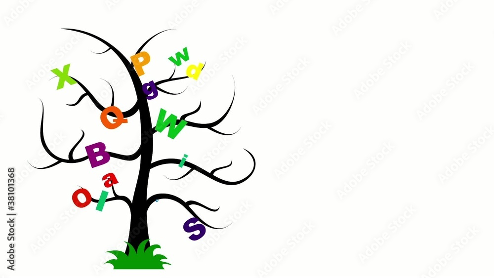 The growing tree of letters, concept of knowledge The growing tree of letters, concept of knowledge