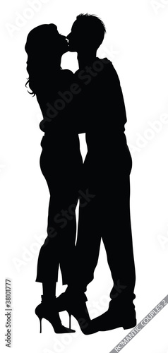 romantic couple silhouettes