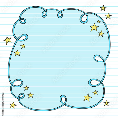 Notebook Doodle LIned Paper Frame Border Vector