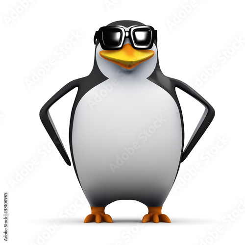 3d Penguin stands proud in his sunglasses © Steve Young