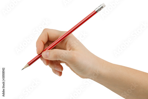 Drawing a pencil eraser in hand