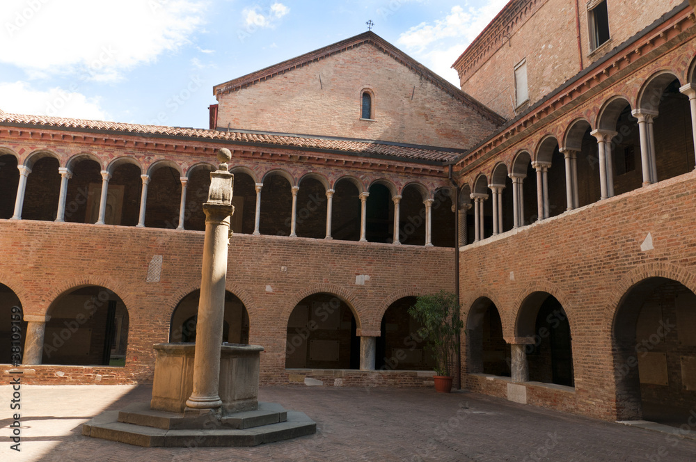 Church and Cloister in Bologna Italy