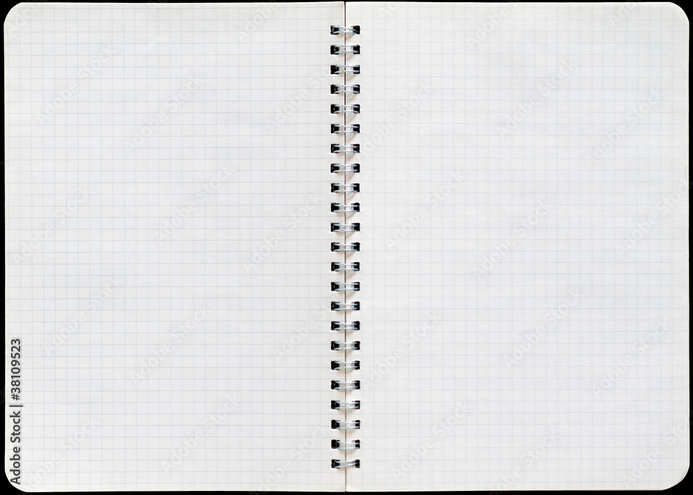 Notepad with a spiral binding and checkered sheets. Notepad with a spiral binding and checkered sheets.