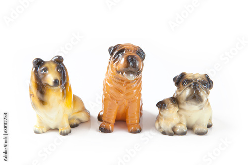 Fototapeta Naklejka Na Ścianę i Meble -  Three toy dog isolated