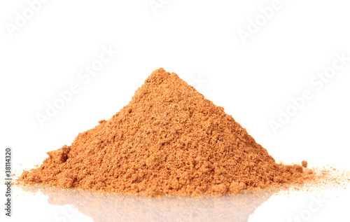 Cinnamon powder isolated on white