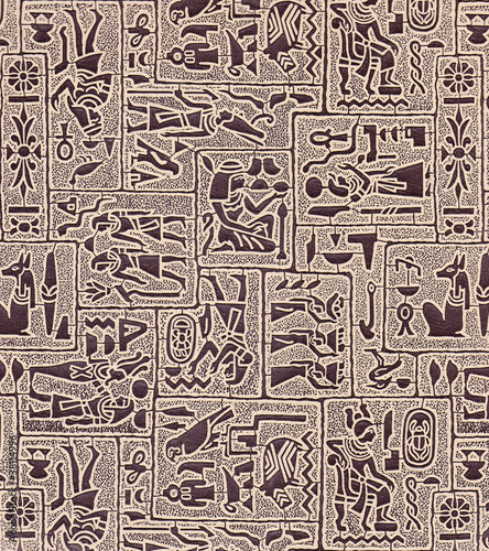 Quadro su tela Antique egyptian papyrus and hieroglyph