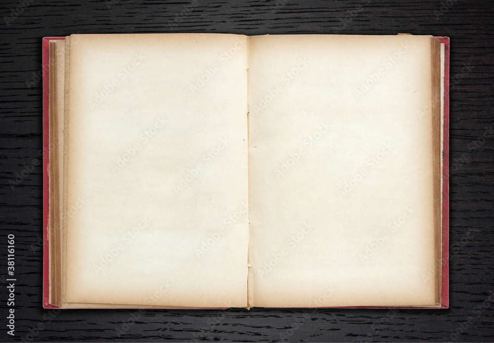 old book open on dark wood background old book open on dark wood background