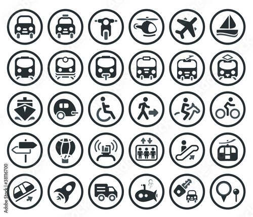 Transportation vector icons set