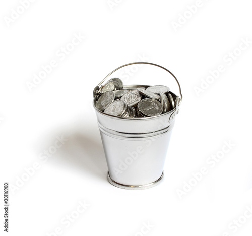 Coins in a bucket