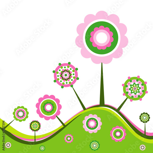 Floral spring background, vector