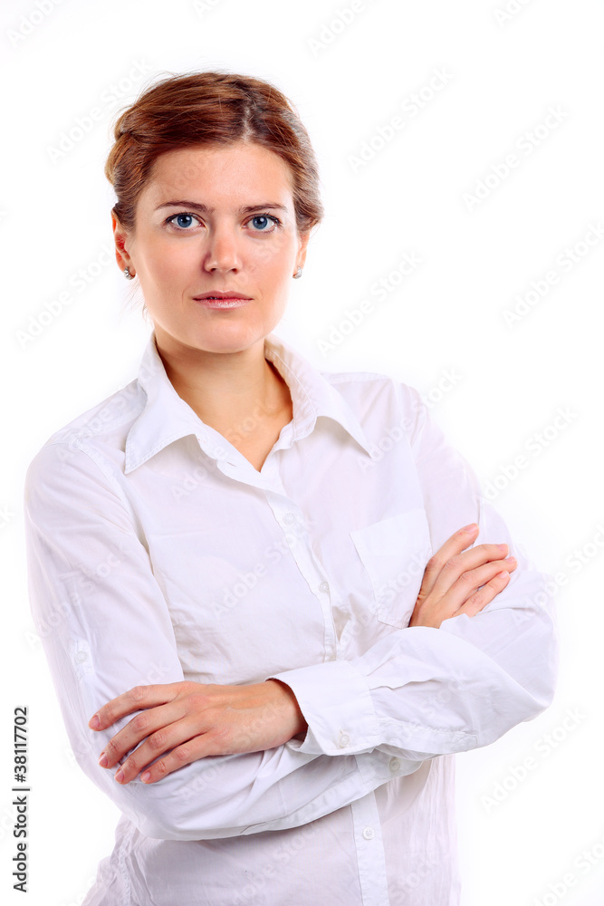 Portrait of caucasian business woman with arms crossed Portrait of caucasian business woman with arms crossed