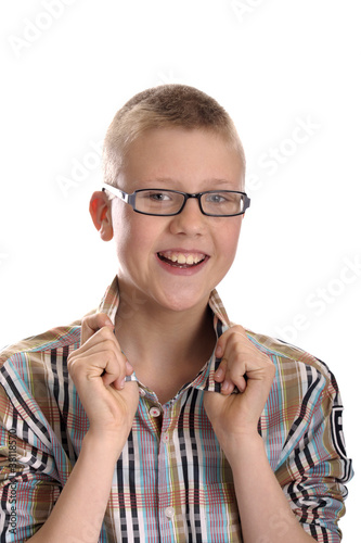 confident smiling teenage boy photo