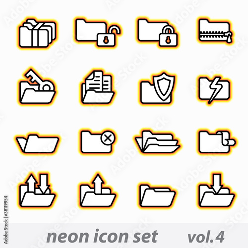neon icon set(vector, CMYK)