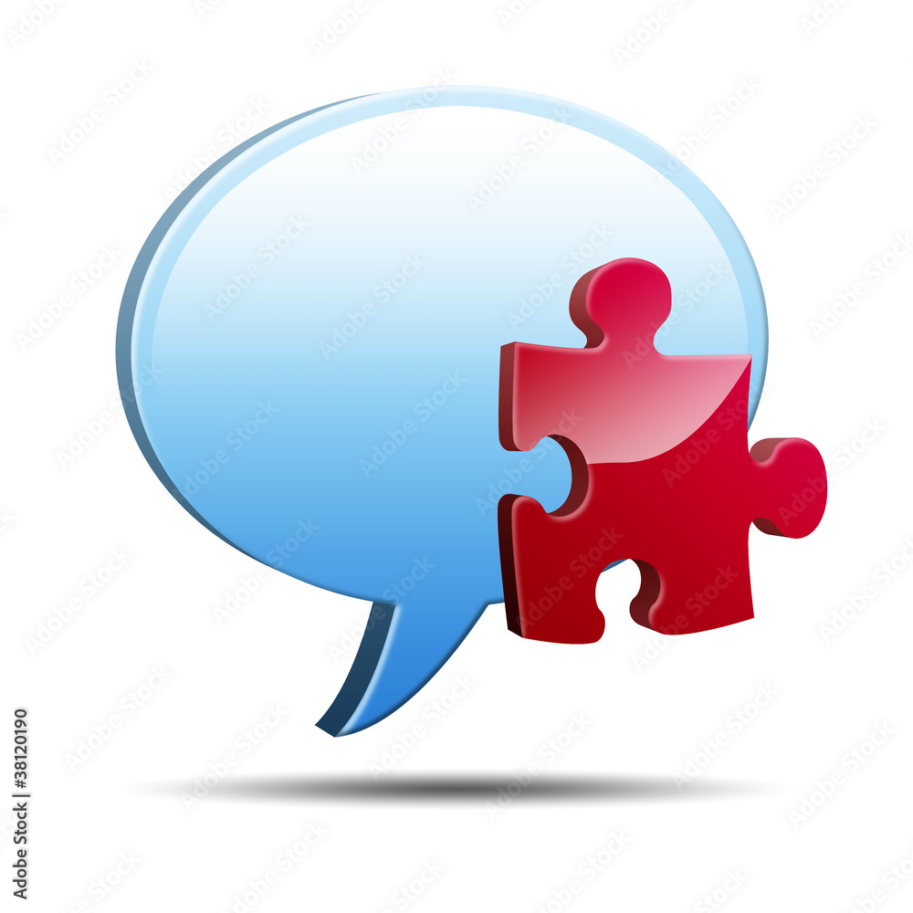 Icono comentario 3D con simbolo plugin Icono comentario 3D con simbolo plugin