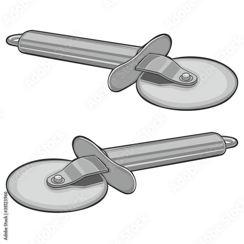 illustration of isolated pizza cutters