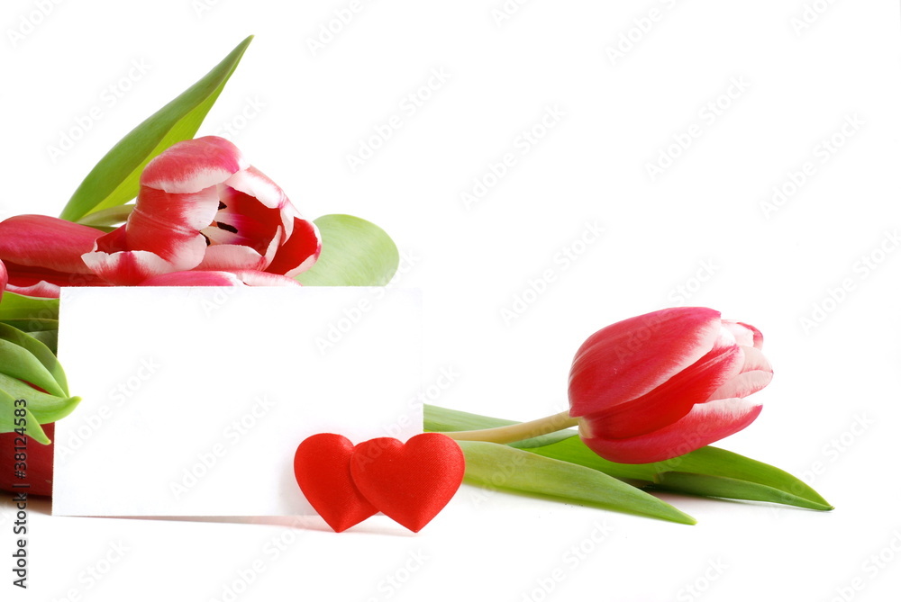 Tulips and two hearts Tulips and two hearts