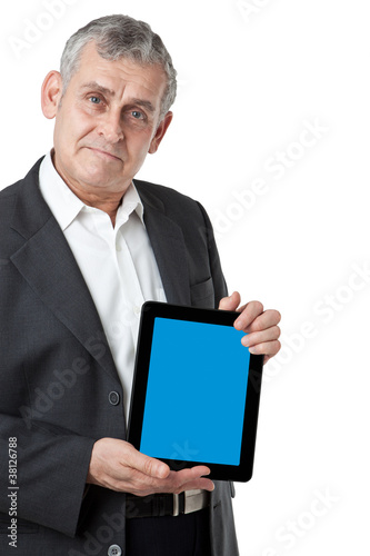 business man with modern tablet pc, Touch pad , smart phone © SuriyaPhoto