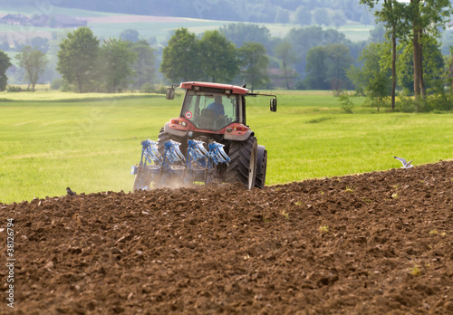 ploughing a field