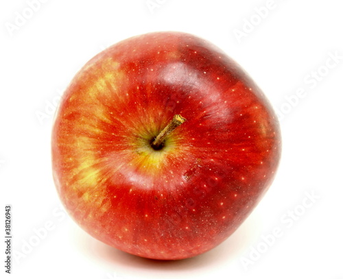 Juicy beautiful apple on white background