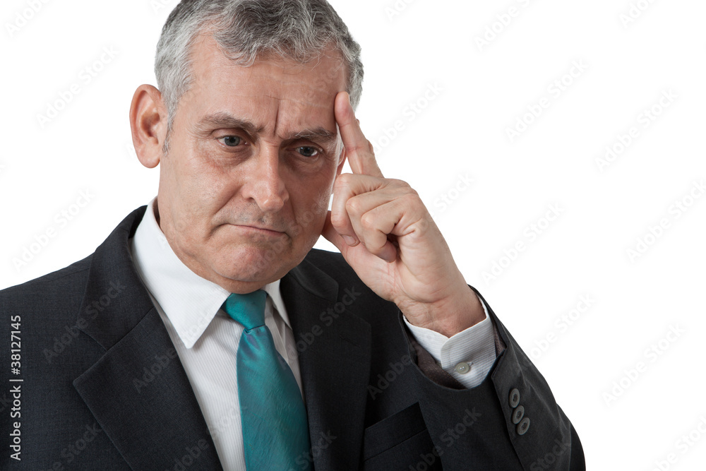 Portrait of a senior business man thinking something Portrait of a senior business man thinking something