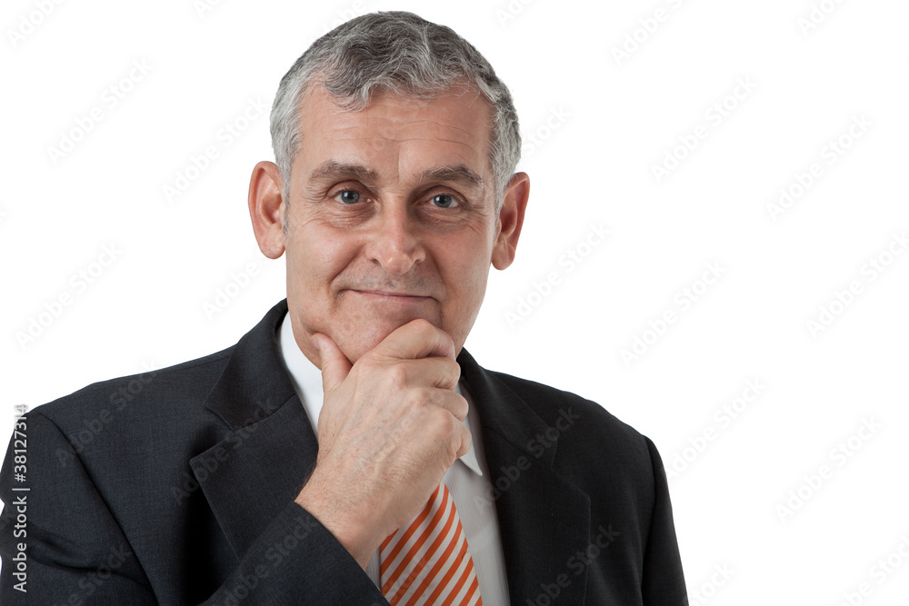 Portrait of a senior business man thinking something Portrait of a senior business man thinking something