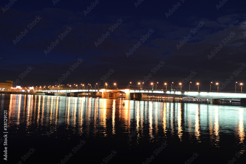 Alexander Nevsky Bridge at night