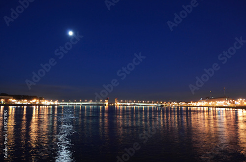 View of Neva river at night