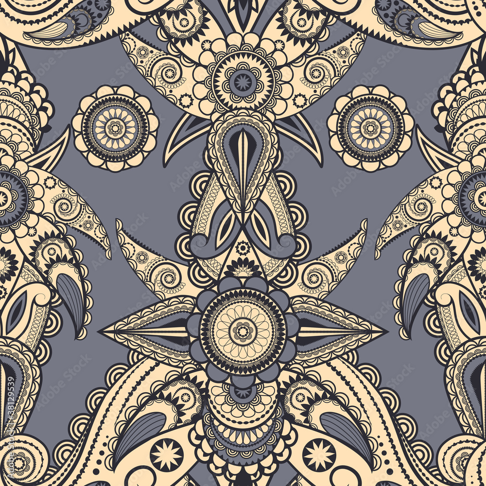 vector seamless eastern style paisley background
