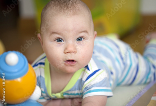 5 month-old baby playing