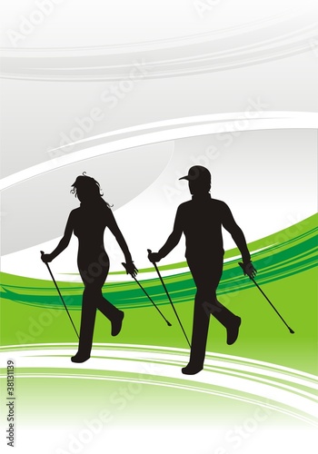 nordic walking green
