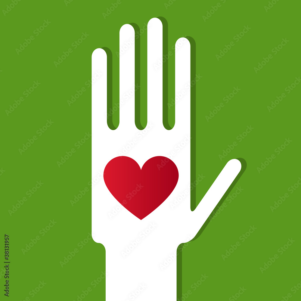 Obraz premium Hand mit Herz