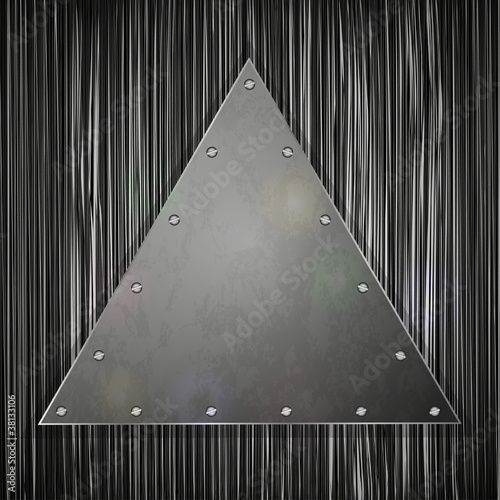triangular plate on grunge background for your design