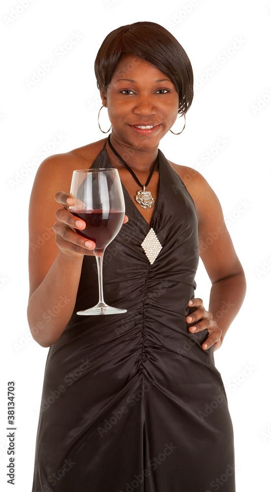 Woman Serving a Glass of Red Wine Woman Serving a Glass of Red Wine