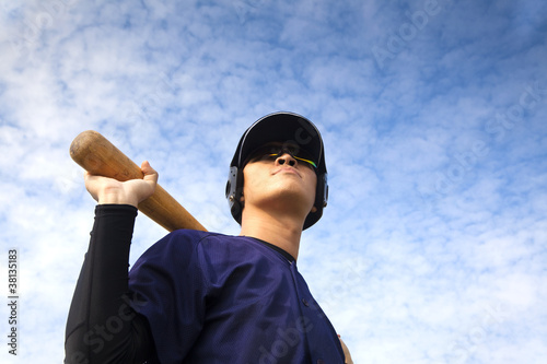 Photography young baseball player with bat
