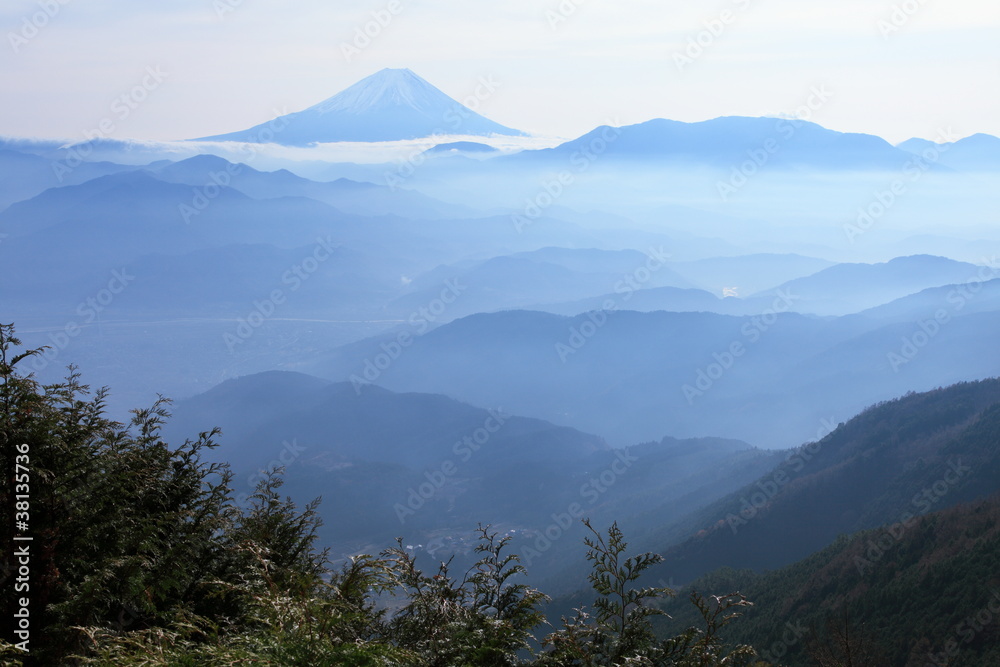 Naklejka premium 初冬の富士