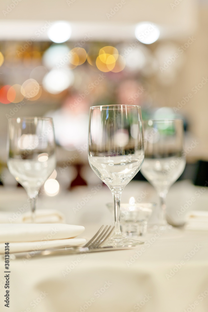 Tables set for meal