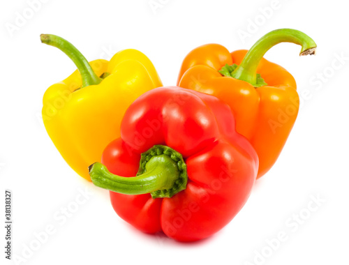 Three ripe sweet peppers
