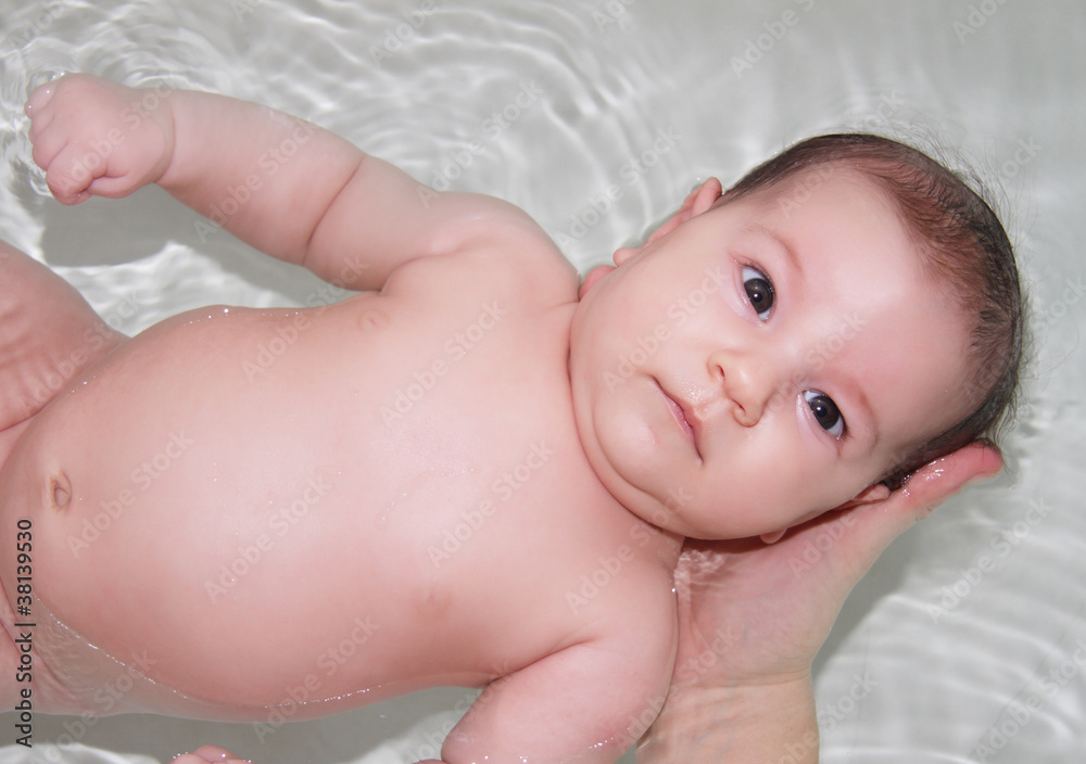 cute baby having bath cute baby having bath