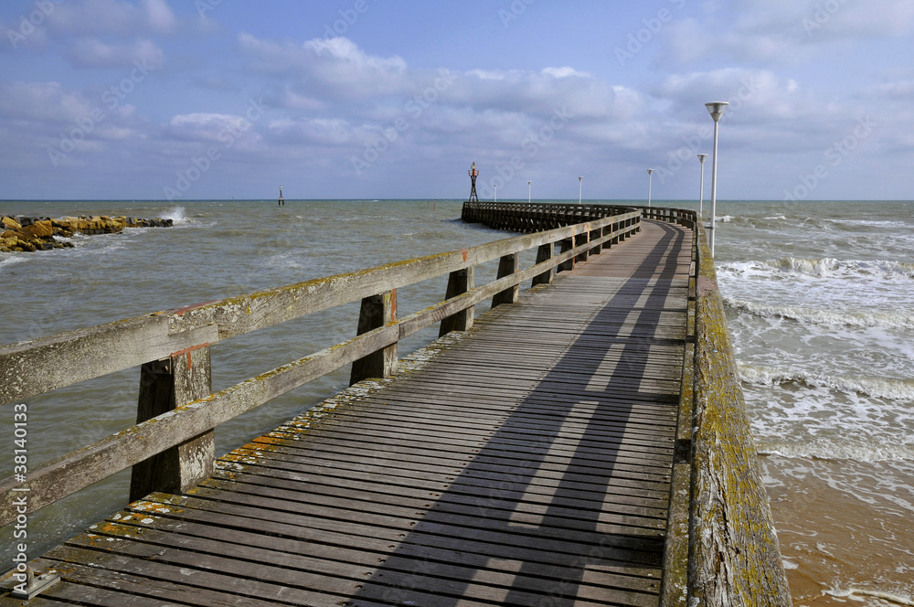 Wooden pontoon at Courseulles in France
