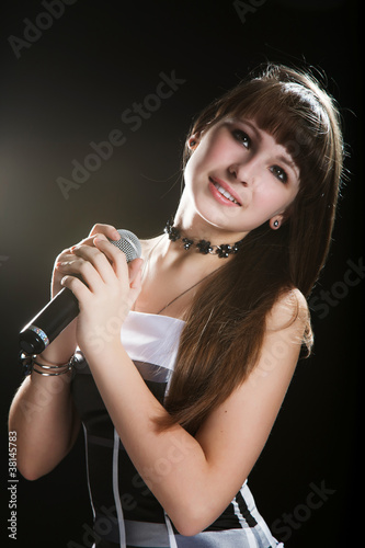 Young beauty singer girl