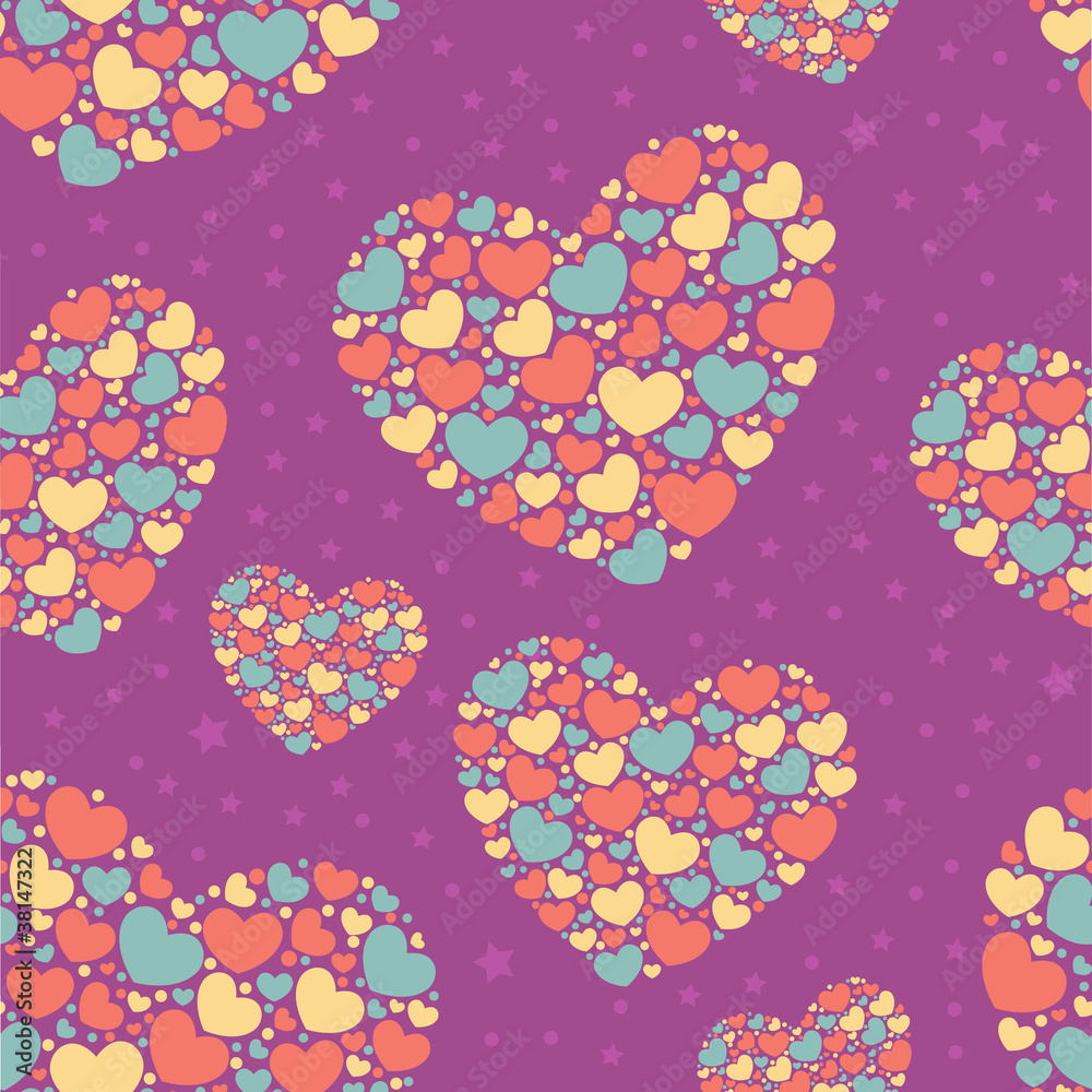 Valentine seamless pattern with hearts Valentine seamless pattern with hearts