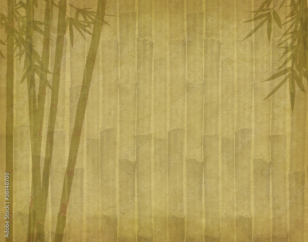 Fototapeta design of chinese bamboo trees with texture of handmade paper
