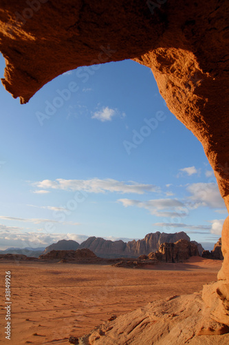Through a hole in the rock, Wadi Rum