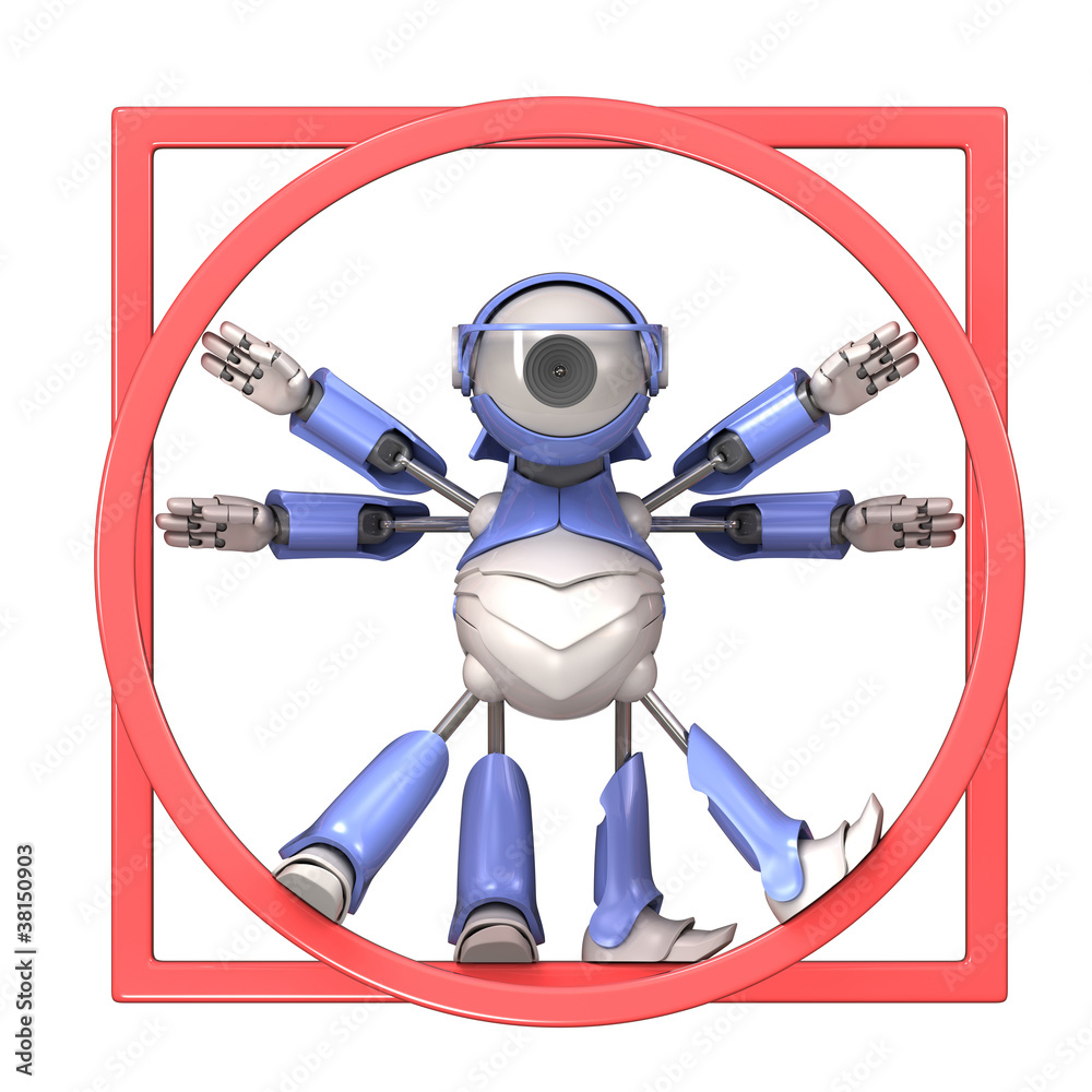 Du bliver bedre Mos Vanærende Vitruvian robot Stock Illustration | Adobe Stock